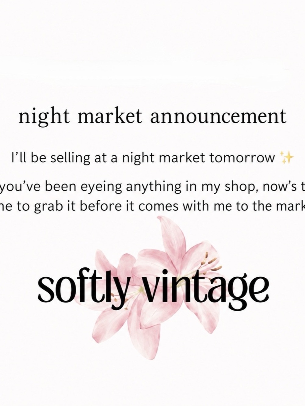 Night Market Announcement